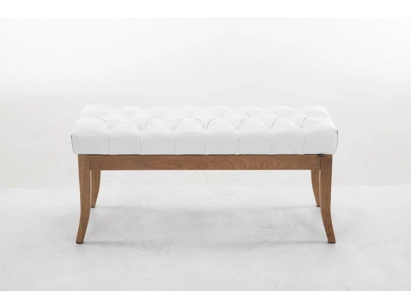Banc Ramses Similicuir Antique Clair , Blanc /100 Cm 4 Banc Ramses Similicuir Antique Clair , Blanc /100 Cm – Image 2