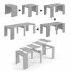 Dmora Table Console Extensible Avec Compartiment Pour Les Rallonges, Gris Béton, 90 X 51 X 78 Cm (jusqu'à 237 Avec Extensions). -Banquette Soldes Magasin G CNF Q45089618 B