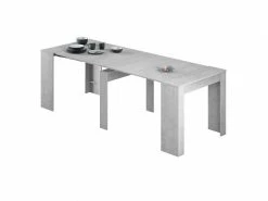Dmora Table Console Extensible Avec Compartiment Pour Les Rallonges, Gris Béton, 90 X 51 X 78 Cm (jusqu'à 237 Avec Extensions). 9 Dmora Table Console Extensible Avec Compartiment Pour Les Rallonges, Gris Béton, 90 X 51 X 78 Cm (jusqu'à 237 Avec Extensions). -Banquette Soldes Magasin G CNF Q45089618 D