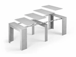 Dmora Table Console Extensible Avec Compartiment Pour Les Rallonges, Gris Béton, 90 X 51 X 78 Cm (jusqu'à 237 Avec Extensions). 11 Dmora Table Console Extensible Avec Compartiment Pour Les Rallonges, Gris Béton, 90 X 51 X 78 Cm (jusqu'à 237 Avec Extensions). -Banquette Soldes Magasin G CNF Q45089618 F