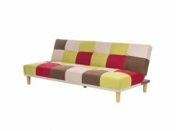 GPASPLUS Daria Banquette Clic Clac 3 Places - Tissu Patchwork Gris Clair - L 190 X P 77 X H 71 Cm -Banquette Soldes Magasin G CNF Q60084711 D