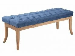 Banc Ramses Tissu Pieds Antique Clair , Bleu/120 Cm