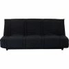 GPASPLUS Banquette Clic Clac 3 Places - Tissu Noir - Style Contemporain - L 193 X P 92 Cm