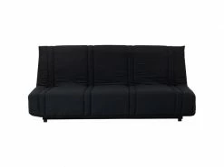 GPASPLUS Banquette Clic Clac 3 Places - Tissu Noir - Style Contemporain - L 193 X P 92 Cm