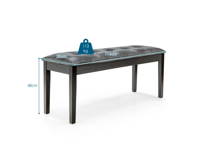 Banc Banquette Design Classique, Banc Rembourrée En Tissu, Banc Capitonné En Lin Et Bois D'hévéa Pour Chambre Salle à Manger Salon Couloir Piano Gris 7 Banc Banquette Design Classique, Banc Rembourrée En Tissu, Banc Capitonné En Lin Et Bois D'hévéa Pour Chambre Salle à Manger Salon Couloir Piano Gris – Image 5