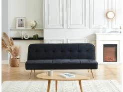 Banquette Aroma En Velours Noir 3 Places Convertible -Banquette Soldes Magasin G CNF S74872845 F