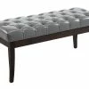 Banc Ramses Similicuir Antique Sombre , Gris/100 Cm -Banquette Soldes Magasin G CNF T11676956 B