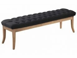 Banc Ramses Tissu Pieds Antique Clair , Noir /150 Cm