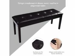 Banc Banquette Design Classique, Banc Rembourrée En Tissu, Banc Capitonné En Lin Et Bois D'hévéa Pour Chambre Salle à Manger Salon Couloir Piano Marron -Banquette Soldes Magasin G CNF T31296824 D