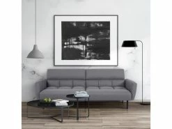 GPASPLUS Prisca Canapé Convertible Clic-clac 3 Places - Tissu Gris - L 209 X P 91,5 X H 81,5 Cm -Banquette Soldes Magasin G CNF T53736730 C