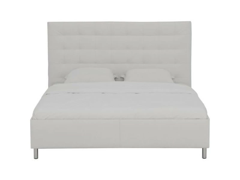 GPASPLUS Lit Adulte - 160x200 Cm- Simili Blanc - Tyyli 3 GPASPLUS Lit Adulte - 160x200 Cm- Simili Blanc - Tyyli