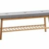 Banquette Marne En Tissu Avec Pieds Ronds En Bois De Bambou , Gris/120 Cm -Banquette Soldes Magasin G CNF T84216948 B