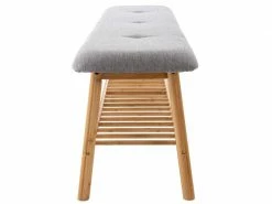 Banquette Marne En Tissu Avec Pieds Ronds En Bois De Bambou , Gris/120 Cm -Banquette Soldes Magasin G CNF T84216948 D