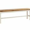 Banc En Pin Massif Blanc / Miel Style Campagnard - L.153 X H.52 X P.35 Cm -pegane- 2 Banc En Pin Massif Blanc / Miel Style Campagnard - L.153 X H.52 X P.35 Cm -pegane- -Banquette Soldes Magasin G CNF T98293610 B