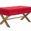 Banquette Namaro En Tissu Avec Espace De Rangement Pieds Bois De Caoutchouc , Rouge/antique Clair 1 Banquette Namaro En Tissu Avec Espace De Rangement Pieds Bois De Caoutchouc , Rouge/antique Clair -Banquette Soldes Magasin G CNF U35844432 B