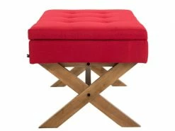 Banquette Namaro En Tissu Avec Espace De Rangement Pieds Bois De Caoutchouc , Rouge/antique Clair 8 Banquette Namaro En Tissu Avec Espace De Rangement Pieds Bois De Caoutchouc , Rouge/antique Clair -Banquette Soldes Magasin G CNF U35844432 D