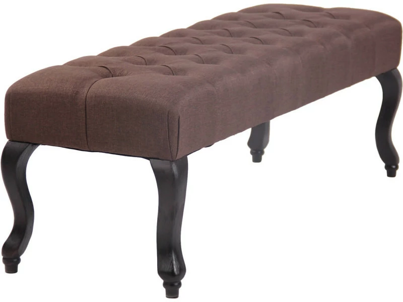 Banquette Brest En Tissu Avec Piètement Antique Sombre , Marron/150 Cm 3 Banquette Brest En Tissu Avec Piètement Antique Sombre , Marron/150 Cm