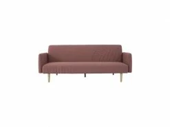 GPASPLUS Banquette Convertible 2 Places En Bois - Tissu Rose - L 202 X P 97 X H 79 Cm - Stella