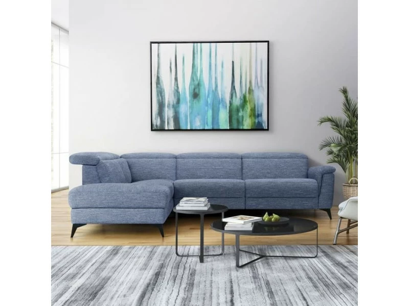 GPASPLUS Canapé D'angle Gauche Avec 1 Place Relax électrique - Tissu Bleu Clair - L 292 X P 232 X H 99 Cm - Melbourne 5 GPASPLUS Canapé D'angle Gauche Avec 1 Place Relax électrique - Tissu Bleu Clair - L 292 X P 232 X H 99 Cm - Melbourne – Image 3