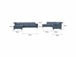 GPASPLUS Canapé D'angle Gauche Avec 1 Place Relax électrique - Tissu Bleu Clair - L 292 X P 232 X H 99 Cm - Melbourne 10 GPASPLUS Canapé D'angle Gauche Avec 1 Place Relax électrique - Tissu Bleu Clair - L 292 X P 232 X H 99 Cm - Melbourne -Banquette Soldes Magasin G CNF V38625100 E
