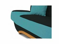 Niyo - Canapé 3 Places Convertible En Tissu Noir Et Bleu -Banquette Soldes Magasin G CNF V41367769 F