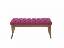 Banc Ramses Tissu Pieds Antique Clair , Violet/100 Cm