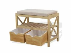 Mobili Rebecca Banquette Coffre 2 Tiroir 2 Etagere Bois Beige Vintage 46x60x33 9 Mobili Rebecca Banquette Coffre 2 Tiroir 2 Etagere Bois Beige Vintage 46x60x33 -Banquette Soldes Magasin G CNF V85872028 D