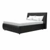 GPASPLUS Cloud Lit Adulte 160x200 Cm + Coffre De Rangement - Simili Noir - Sommier Inclus -Banquette Soldes Magasin G CNF W10926844 B