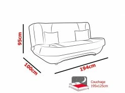 Niyo - Canapé 3 Places Convertible En Tissu Noir Et Rouge 8 Niyo - Canapé 3 Places Convertible En Tissu Noir Et Rouge -Banquette Soldes Magasin G CNF W48679389 C