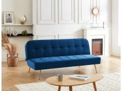 Banquette Aroma En Velours Bleu 3 Places Convertible 8 Banquette Aroma En Velours Bleu 3 Places Convertible -Banquette Soldes Magasin G CNF X50241857 C