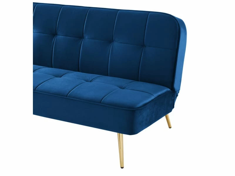 Banquette Aroma En Velours Bleu 3 Places Convertible 5 Banquette Aroma En Velours Bleu 3 Places Convertible – Image 3