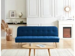 Banquette Aroma En Velours Bleu 3 Places Convertible 11 Banquette Aroma En Velours Bleu 3 Places Convertible -Banquette Soldes Magasin G CNF X50241857 F