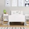 GPASPLUS Haro Lit Enfant - Mdf Et Pin Massif - Decor Chene Et Laque Blanc - Sommier Inclus - 90 X 190 Cm