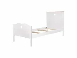 GPASPLUS Haro Lit Enfant - Mdf Et Pin Massif - Decor Chene Et Laque Blanc - Sommier Inclus - 90 X 190 Cm -Banquette Soldes Magasin G CNF X70176196 D