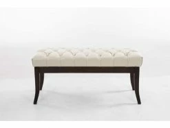 Banc Ramses Similicuir Antique Sombre , Crème/100 Cm