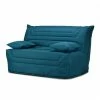 Banquette Lit Bz 140x190 Cm En Tissu Bleu Et Matelas 12 Cm - Cyriac -Banquette Soldes Magasin G CNF Y23189629 B