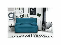 Banquette Lit Bz 140x190 Cm En Tissu Bleu Et Matelas 12 Cm - Cyriac 9 Banquette Lit Bz 140x190 Cm En Tissu Bleu Et Matelas 12 Cm - Cyriac -Banquette Soldes Magasin G CNF Y23189629 C