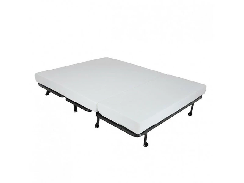 Banquette Lit Bz 140x190 Cm En Tissu Bleu Et Matelas 12 Cm - Cyriac 5 Banquette Lit Bz 140x190 Cm En Tissu Bleu Et Matelas 12 Cm - Cyriac – Image 3