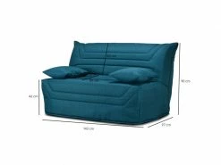 Banquette Lit Bz 140x190 Cm En Tissu Bleu Et Matelas 12 Cm - Cyriac 13 Banquette Lit Bz 140x190 Cm En Tissu Bleu Et Matelas 12 Cm - Cyriac -Banquette Soldes Magasin G CNF Y23189629 R