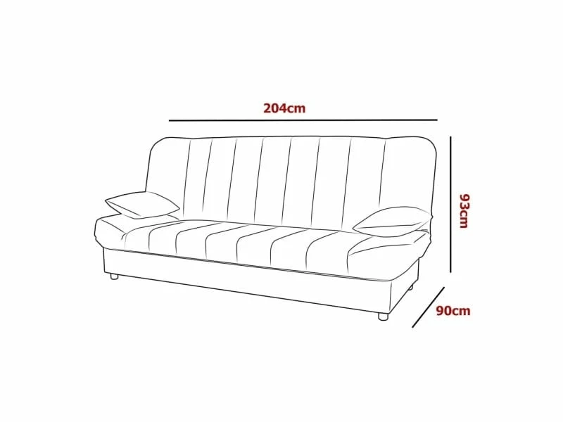 Maddy - Banquette Clic Clac Convertible En Tissu Gris 5 Maddy - Banquette Clic Clac Convertible En Tissu Gris – Image 3