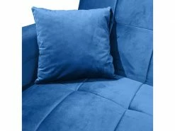 MEUBLETMOI Canapé 3 Places Convertible En Velours Bleu Et Pieds Doré - Ralph -Banquette Soldes Magasin G CNF Z39547866 F