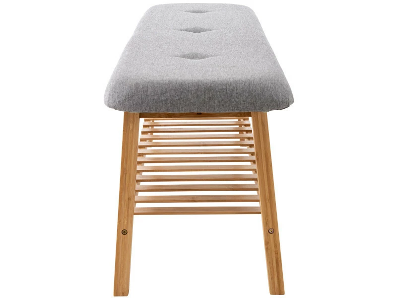 Banquette Marne En Tissu Avec Pieds Carrés En Bois De Bambou , Gris/150 Cm 5 Banquette Marne En Tissu Avec Pieds Carrés En Bois De Bambou , Gris/150 Cm – Image 3
