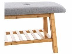 Banquette Marne En Tissu Avec Pieds Carrés En Bois De Bambou , Gris/150 Cm 9 Banquette Marne En Tissu Avec Pieds Carrés En Bois De Bambou , Gris/150 Cm -Banquette Soldes Magasin G CNF Z46749666 E